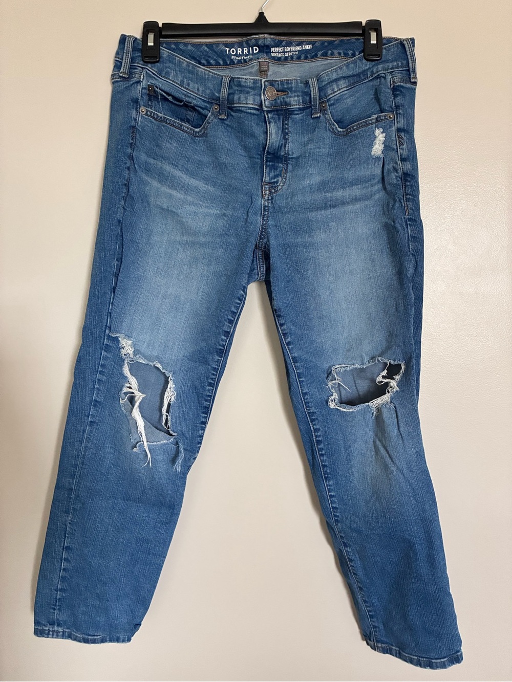 torrid Perfect Boyfriend Ankle Vintage Stretch Jeans, Size 14R